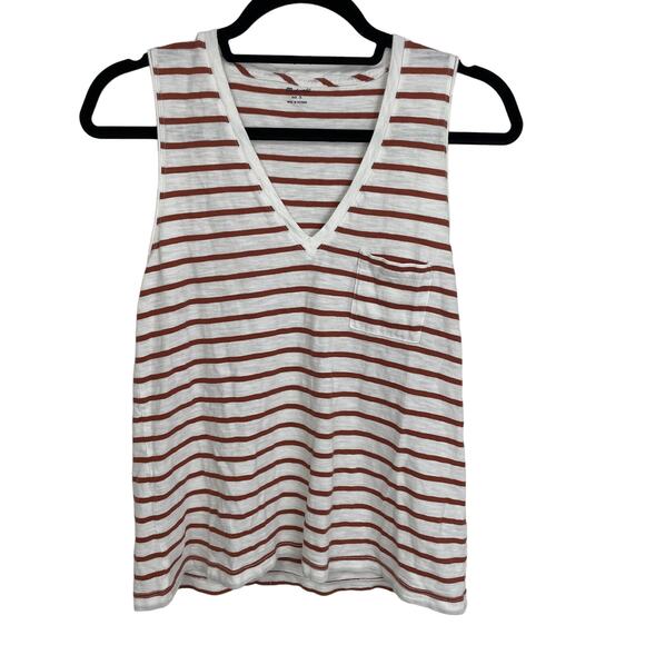 Madewell V Neck Striped Tank Top Small - Picture 1 of 5
